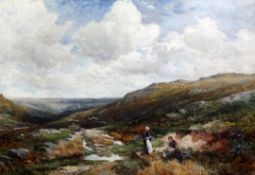 David Bates (1840-1921)oil on canvas,'On the Old Road, Capel Curig',signed and dated 1900,24 x
