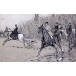 Cecil Aldin (1870-1935)ink and charcoal heightened with white,Hunting scene, The Chase,signed,10 x