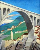 Josselin Bodley (1893-1974)oil on canvas,'Constantine' (Pont de Sidi Rached Bridge, Constantine,