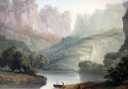 Early 19th century English Schoolpair of oils on canvas,Anglers in river landscapes,12 x 16.5in.,