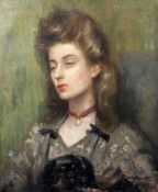 Sir James Guthrie (1859-1930)oil on canvas,Portrait of a young lady,signed,24 x 20in., unframed