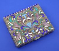 A 20th century Russian style silver gilt and cloisonne enamel cigarette case, with polychrome