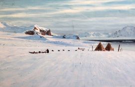 J.P. Shackletonoil on canvasArctic expedition campsite,initialled,20 x 30in.