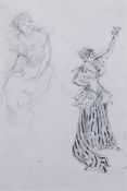 Ernest Howard Shepard (1879-1976)pencil drawings,18th century gentleman taking snuff and Arthur