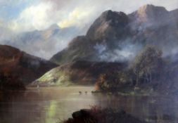 William Langley (fl. 1880-1920)oil on canvas,Loch scene,signed,20 x 30in.