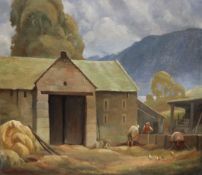 Ernest Eric Newton (1901-1970)oil on canvas,Hill Farm,signed,12 x 14in.