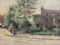 § Nadia Benois (1896-1975)oil on canvas,Street scene,signed and dated 1932,19 x 25in.