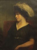 Early 19th century English Schooloil on canvas,Portrait of a lady wearing a black dress and a