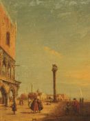 School of Guardioil on canvas,View of the Piazetta, Venice,11 x 8.5in.