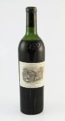 One bottle of Chateau Lafite 1945, Premier Cru Classe, Pauillac; vintage-embossed bottle, level