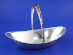 An Edwardian silver boat shaped fruit basket, with gadrooned border, Jamed Dixon & Sons,Sheffield,