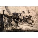 Job Nixon (1891-1938)engraving and drypoint,'The Tables, Dieppe Casino', 1925 and 'Cave-Dwellers,