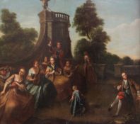 Follower of Nicolas Lancret (1690-1743)oil on canvas,Fête galante scene,24 x 28in.