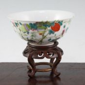 A Chinese famille rose 'lychees' bowl, Guangxu mark and probably of the period (1875-1908),
