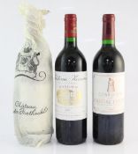 Three bottles including one Chateau Latour 1993, Premier Cru Classe, Pauillac, high fill; one