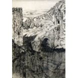 Frederick Carter (1883-1967)3 etchings,Alcantara Bridge, Toledo; Aregon, The Old Bridge and City