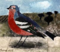 § Mary Fedden (1915-2012)watercolour and gouache on textured paper,Study of a chaffinch in a
