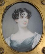 After Sir Henry Raeburnoil on ivory,Miniature of Miss Janet Suttie,3.25 x 2.5in.