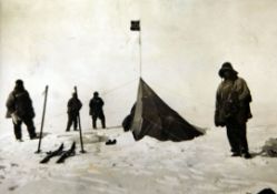 Antarctic Expedition Interest: two photographs of Scott and his men at Amundsenes base, Polheim at