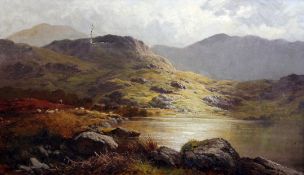 Charles Stuart (fl.1854-1868)oil on canvas,Loch scene,signed,14 x 24in.