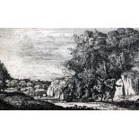 Claude Lorrain (1600-1682)etching,The Flight into Egypt, Blum 2, second state,4 x 6.75in.