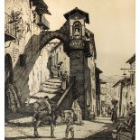 Job Nixon (1891-1938)etching and drypoint,'Una Trattoria', 1928 (one of 60 proofs); 'Subiaco',