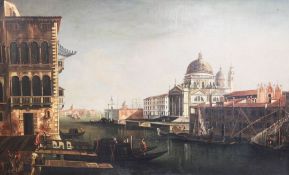 19th century Venetian Schoolpair of oils on canvas,Views of the Dogana, with Santa Maria della