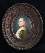 Napoleon interest: A Paris porcelain oval portrait plaque, late 19th century, painted with the
