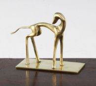 Hagenauer. A brass model of a dog, marks to base, 4.25in.