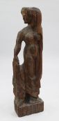 Cyril Saunders Spackman (1887-1963). A 20th century carved wood model of a standing female nude,