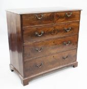 A George III mahogany chest of two short and three long drawers, on bracket feet, W.3ft 3.5in.