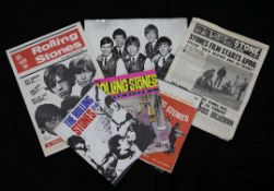 Rolling Stones memorabilia, includes five Rolling Stones press autographs signed by Brian Jones,