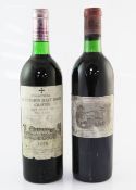 Two bottles of fine claret including one Chateau La Mission Haut-Brion 1976, Graves, base of neck,