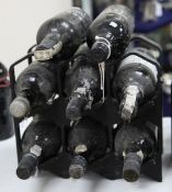 Eight assorted bottles of vintage port including one Croft 1963, into neck; one Fonseca Guimaraens