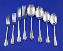 A George V part canteen of silver flatware by Cooper Brothers & Sons Ltd, comprising twenty six