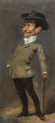William Giles Baxter (1856-1888)3 oils on board,Caricatures of gentlemen,initialled, 2 dated '84,