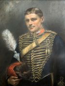 Miss May Head (Exh.1913-14)pastel,Portrait of an officer in the Hussars,signed and dated 1913,36 x