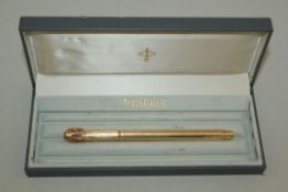 A 1920's 15ct gold and gem set Mabie Todd Swan fountain pen, 5.25in.