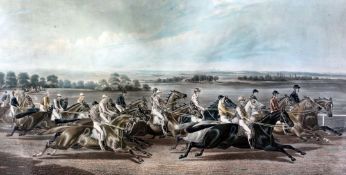 Hunt after De Pradescoloured aquatint,Moores British Sports - Racing Cracks, 1854,overall 24.5 x