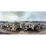 Hunt after De Pradescoloured aquatint,Moores British Sports - Racing Cracks, 1854,overall 24.5 x