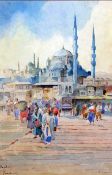 J. Paulikevitchpair of ink and watercolours,Views of Istanbul,signed in ink,17 x 11.5in.