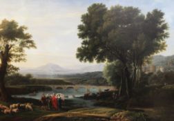 After Claude Lorrainoil on canvas,Landscape with Jacob and Laban and his daughters (Petworth