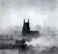 Trevor Grimshaw (1947-2001)pencil on paper,Church, 1977,signed and dated 1977,4.75 x 5in.
