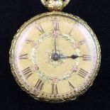 A George III 22ct gold keywind lever pocket watch by Robert Roskell, Liverpool, with ornate repousse