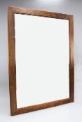 A pair of modern rectangular walnut framed wall mirrors, 6ft 2.5in. x 4ft 7in.