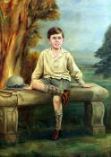 French Schooloil on canvas,Portrait of the Duke of Luynes Noailles as a boy,signed,64 x 40in.