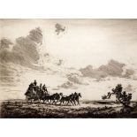 Sir Lionel Lindsay (1864-1971)etching,Coach and horses - Cobb & Cosigned in pencil, 37/40.8.5 x