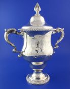 A George III silver two handled cup and cover by Daniel Smith & Robert Sharp, of baluster form, with