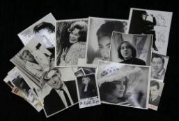 Collection of various signed photographs and autographs, mainly 1960's and 1970's stars of stage and