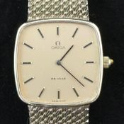 A gentleman's late 1970's 9ct gold Omega De Ville manual wind dress wrist watch, with baton